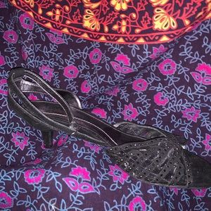 Black sparkly heels